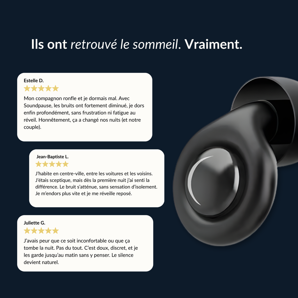 Bouchons d'Oreilles Soundpause™ – Sommeil Profond